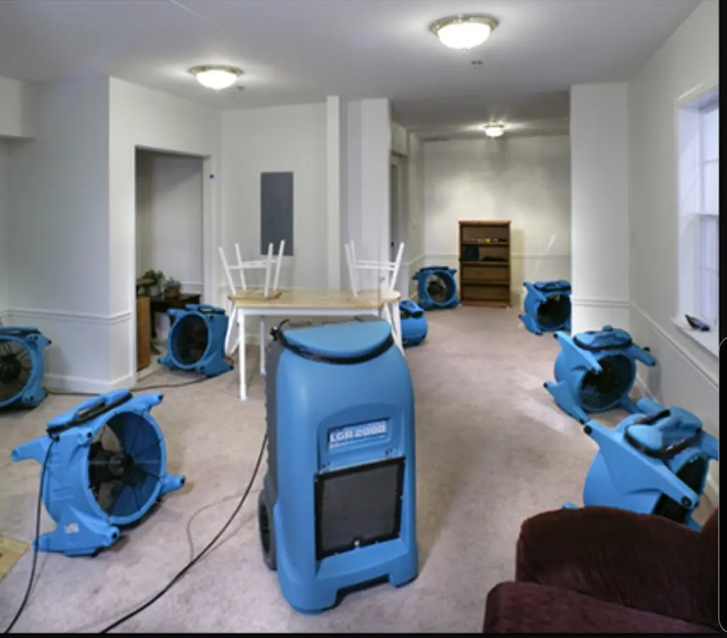 Air movers and dehumidifier setup for Water Extraction & Removal in Marietta
